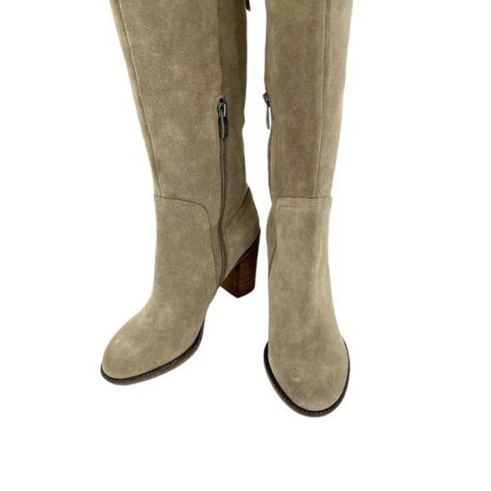 FRANCO SARTO Tan Suede Leather Over the Knee Boots Tassel NEW SZ 7.5